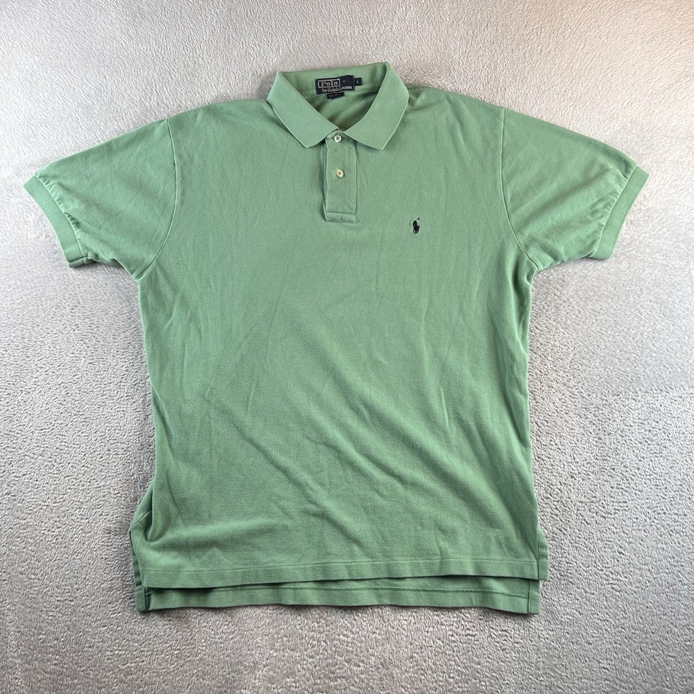 Vintage Polo Ralph Lauren Light Green Short Sleeve Shirt Mens M Golf Preppy